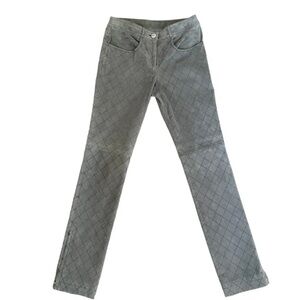 CHANEL Fr 36 Grey Suede Straight Leg Pant